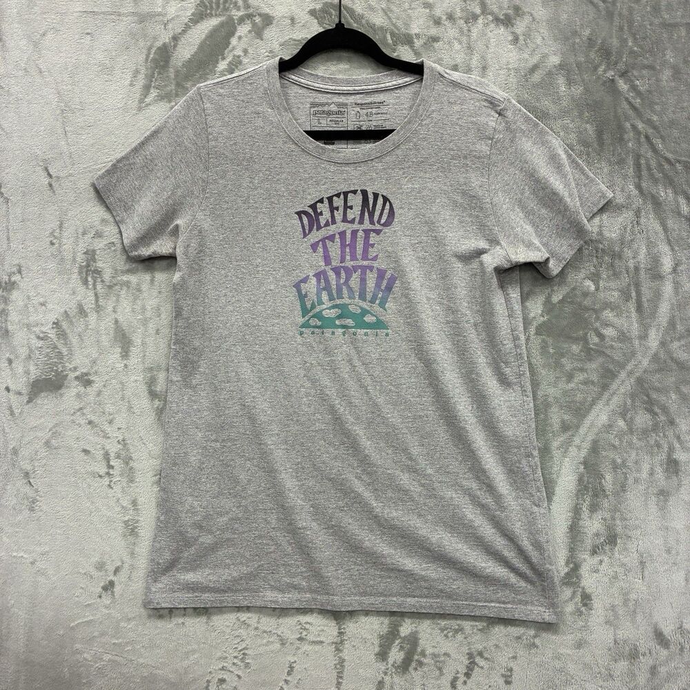 Patagonia Men's L Responsibili-Tee T Shirt Gray Graphic Outdoors Hiking